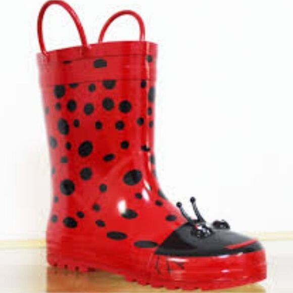 BRAND NEW LADYBUG  GIRL RAIN BOOTS - Picture 1 of 16